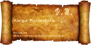 Varga Mirandola névjegykártya